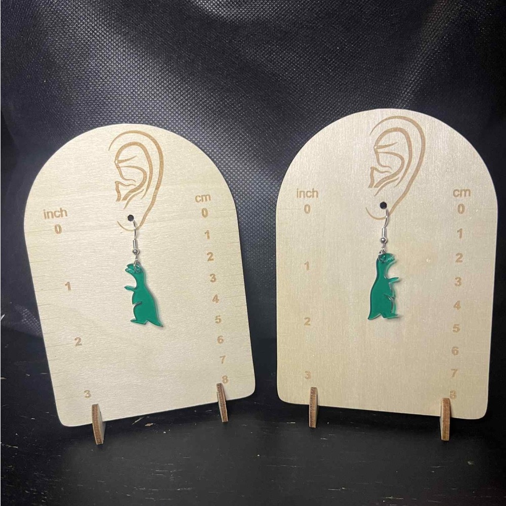 Playful Green Dinosaur Drop Earrings